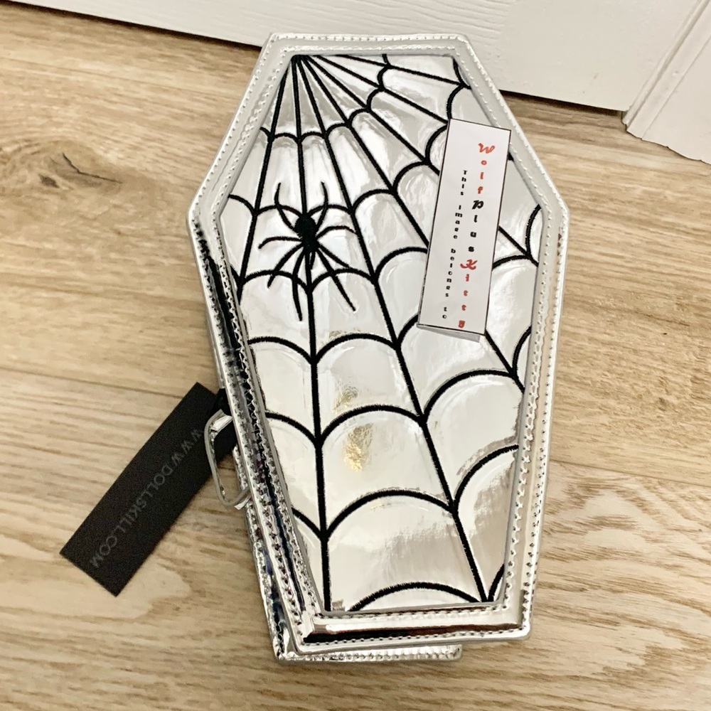 Widow Dolls Kill NEW Shiny Spider Coffin Makeup Case Bag
